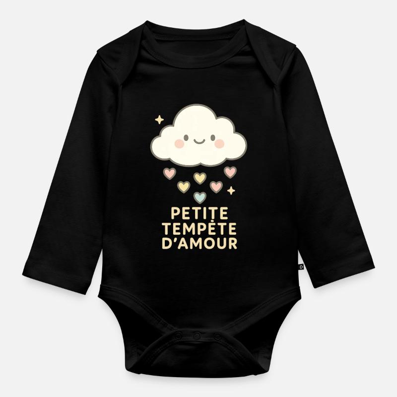 Petite Tempête d'Amour - Body Bébé bio manches longues - noir