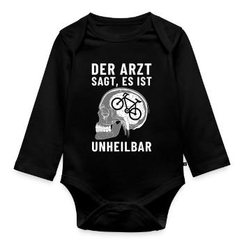 Der Arzt sagt es ist unheilbar Bike - Baby Bio-Langarm-Body - Schwarz - Vorne