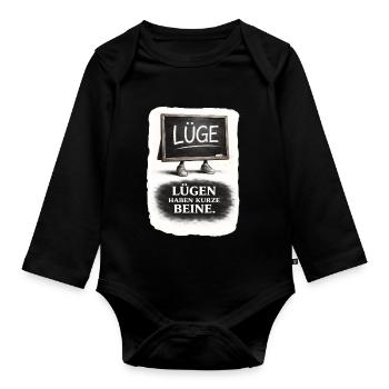 Les mensonges ont les jambes courtes – dire - Body Bébé bio manches longues - noir - Devant