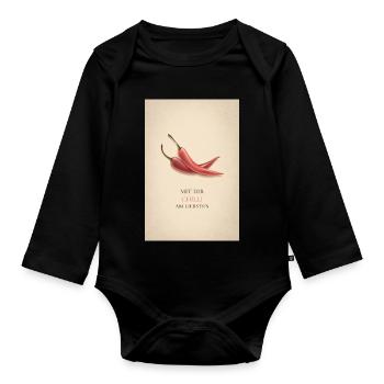 Mit dir Chilli am liebsten - Baby Bio-Langarm-Body - Schwarz - Vorne