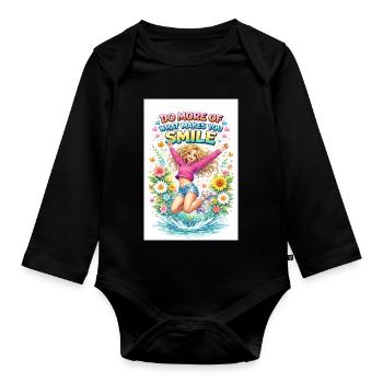 Faites plus de ce qui vous fait sourire - Body Bébé bio manches longues - noir - Devant