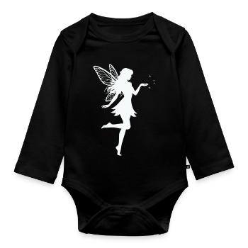 Fee Elfe  - Baby Bio-Langarm-Body - Schwarz - Vorne