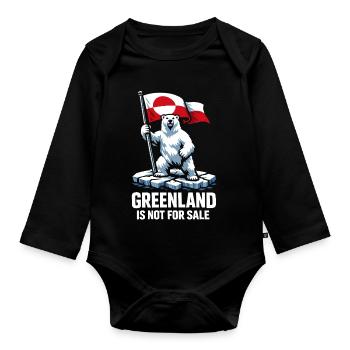 Don des Groenlandais de l’Ours du drapeau du Groenland - Body Bébé bio manches longues - noir - Devant