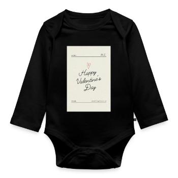 Bonne Saint-Valentin, mon amour - Body Bébé bio manches longues - noir - Devant