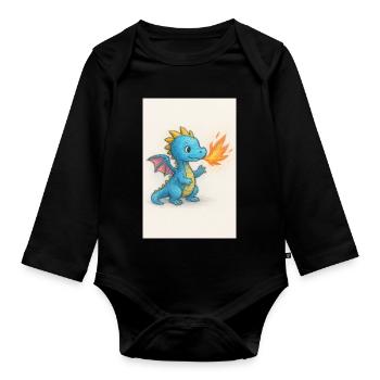Blue Dragon Spark Breathfire - Organic Longsleeve Baby Bodysuit - black - Front
