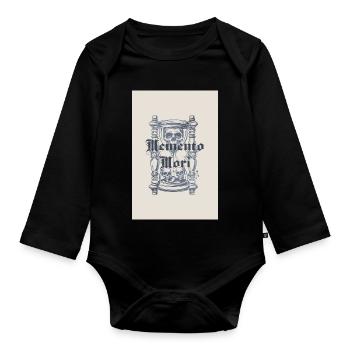 Memento Mori – Time is finite - Organic Longsleeve Baby Bodysuit - black - Front
