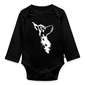 Silhouette du chien esquimau américain Hunde Hund Wilsigns - Body Bébé bio manches longues - noir - Devant
