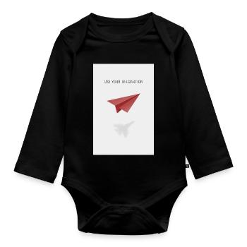 Utilisez votre imagination - Body Bébé bio manches longues - noir - Devant