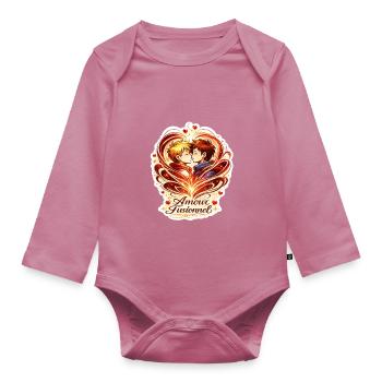 Amour Fusionnel: Duo Enlacé - Body Bébé bio manches longues - mauve - Devant