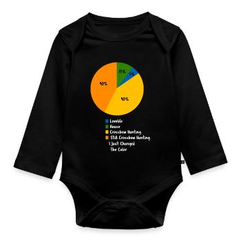 Lustiges Armbrustjagd-Kuchendiagramm Jäger-Geschenk - Baby Bio-Langarm-Body - Schwarz - Vorne