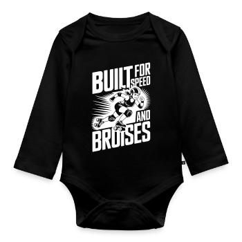Rollerderby - Conçu pour la vitesse et les contusions - Body Bébé bio manches longues - noir - Devant