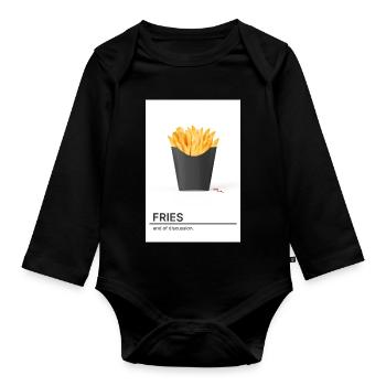 Fries Fin de la discussion – Design minimaliste - Body Bébé bio manches longues - noir - Devant