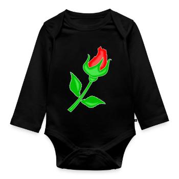 Rose Red - Body Bébé bio manches longues - noir - Devant