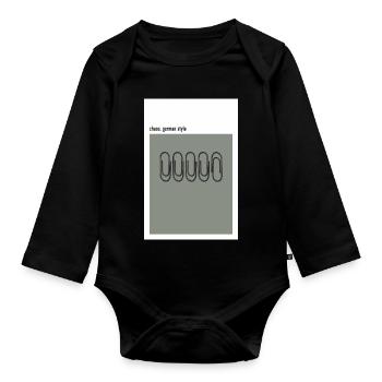 Chaos German Style Paper Clip - Organic Longsleeve Baby Bodysuit - black - Front
