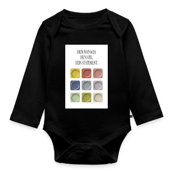 Your desire Your style Your statement - Organic Longsleeve Baby Bodysuit - black - Front