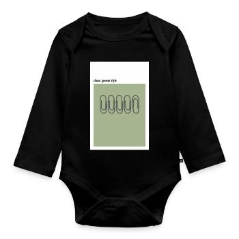 Chaos – German Style Minimal Poster Green - Organic Longsleeve Baby Bodysuit - black - Front