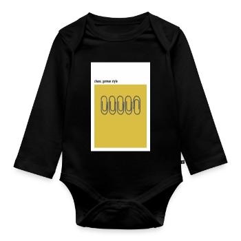 Chaos – German Style Büroklammer - Baby Bio-Langarm-Body - Schwarz - Vorne