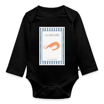 Affiche de crevettes françaises de La Crevette - Body Bébé bio manches longues - noir - Devant