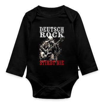 German Rock Never Dies - Organic Longsleeve Baby Bodysuit - black - Front