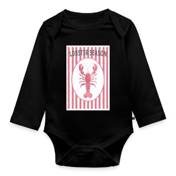 Saison du homard : design rétro d’été - Body Bébé bio manches longues - noir - Devant