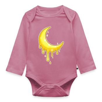 Goldener Mond Tropfen - Baby Bio-Langarm-Body - Mauve - Vorne