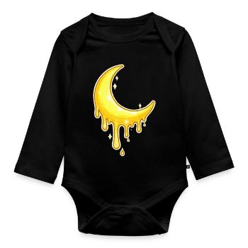Goldener Mond Tropfen - Baby Bio-Langarm-Body - Schwarz - Vorne