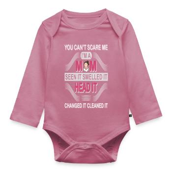 Du kannst mir keine Angst machen, ich bin Mutter | Lustiges Mama-Shirt - Baby Bio-Langarm-Body - Mauve - Vorne
