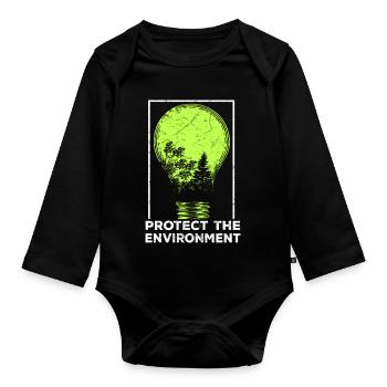Protect Nature - Baby Bio-Langarm-Body - Schwarz - Vorne