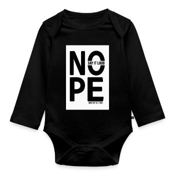NON, dis-le fort, déclaration minimaliste - Body Bébé bio manches longues - noir - Devant