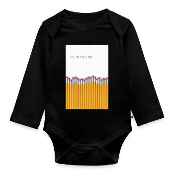 One in a Million Minimalist Statement - Organic Longsleeve Baby Bodysuit - black - Front