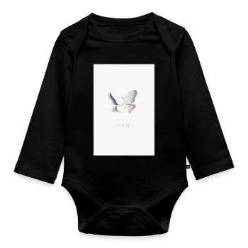 Leichtigkeit Schmetterling minimalistisches Design - Baby Bio-Langarm-Body - Schwarz - Vorne