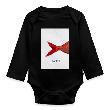 Snapped Fish Design minimaliste Modern - Body Bébé bio manches longues - noir - Devant