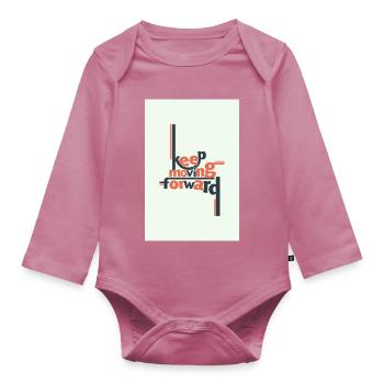 Continuer d’avancer Typographie minimale - Body Bébé bio manches longues - mauve - Devant