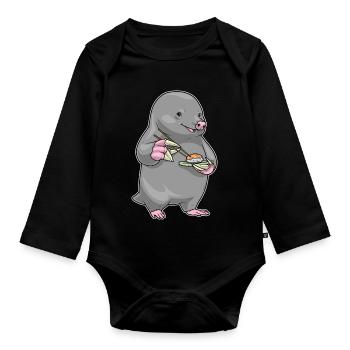 Mole Sushi - Body Bébé bio manches longues - noir - Devant