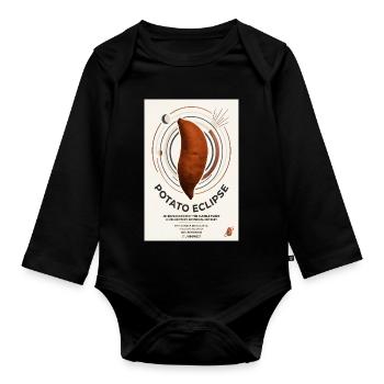Potato Eclipse: Humble Tuber Odyssey - Organic Longsleeve Baby Bodysuit - black - Front
