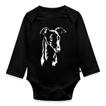 Greyhound "Black Edition" - Organic Longsleeve Baby Bodysuit - black - Front
