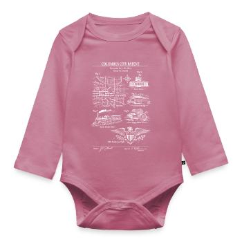 Columbus City Patentkarte - Baby Bio-Langarm-Body - Mauve - Vorne