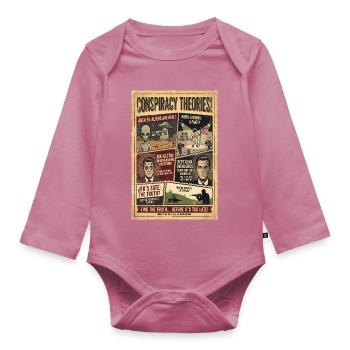Conspiracy Theories Poster - Organic Longsleeve Baby Bodysuit - mauve - Front