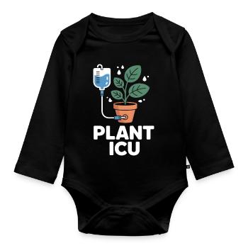 Plant Icu Plant Rescuer Pfnaze - Organic Longsleeve Baby Bodysuit - black - Front