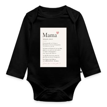 Danke Mama - Baby Bio-Langarm-Body - Schwarz - Vorne
