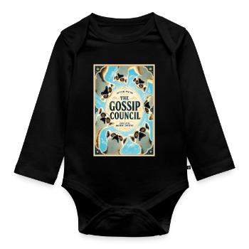 Le Conseil des Potins : Cercle des Chiens Vintage - Body Bébé bio manches longues - noir - Devant