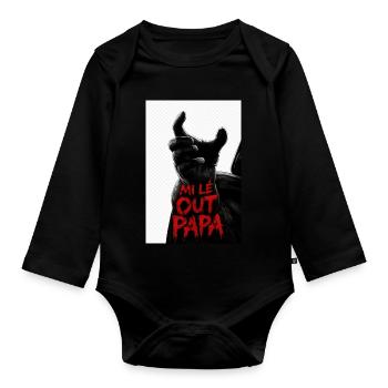 Mi lé out dad 974 - Baby Bio-Langarm-Body - Schwarz - Vorne