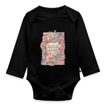 Deeply rooted in the now - Organic Longsleeve Baby Bodysuit - black - Front