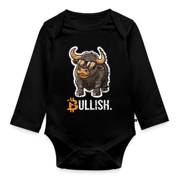 Bitcoin Bull Bullish - Organic Longsleeve Baby Bodysuit - black - Front