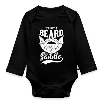 Beard to Saddle Vintage Logo - Organic Longsleeve Baby Bodysuit - black - Front