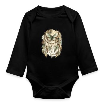 Attrape-rêves Papillon Rêve de Rêve - Body Bébé bio manches longues - noir - Devant