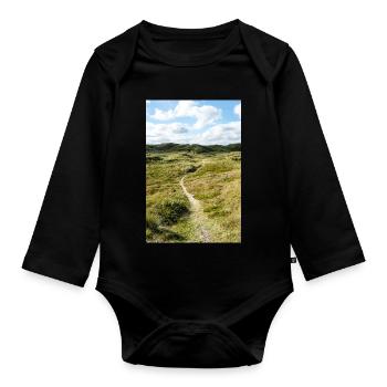 Dune Trail in Søndervig, Denmark - Organic Longsleeve Baby Bodysuit - black - Front