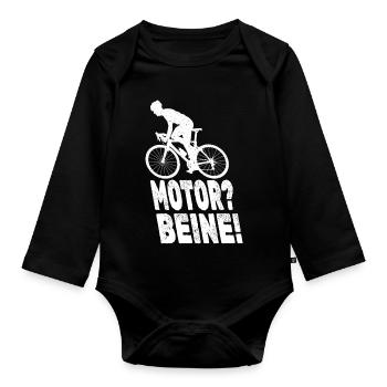 Legs instead of motor - Organic Longsleeve Baby Bodysuit - black - Front