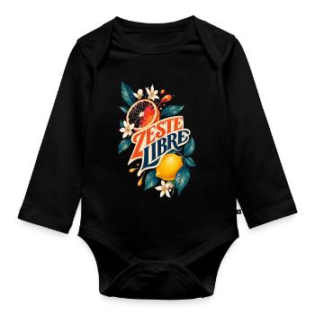 Zeste Libre Citrus Florilège - Body Bébé bio manches longues - noir - Devant