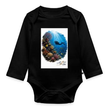 Azzo Underwater Adventure - Organic Longsleeve Baby Bodysuit - black - Front